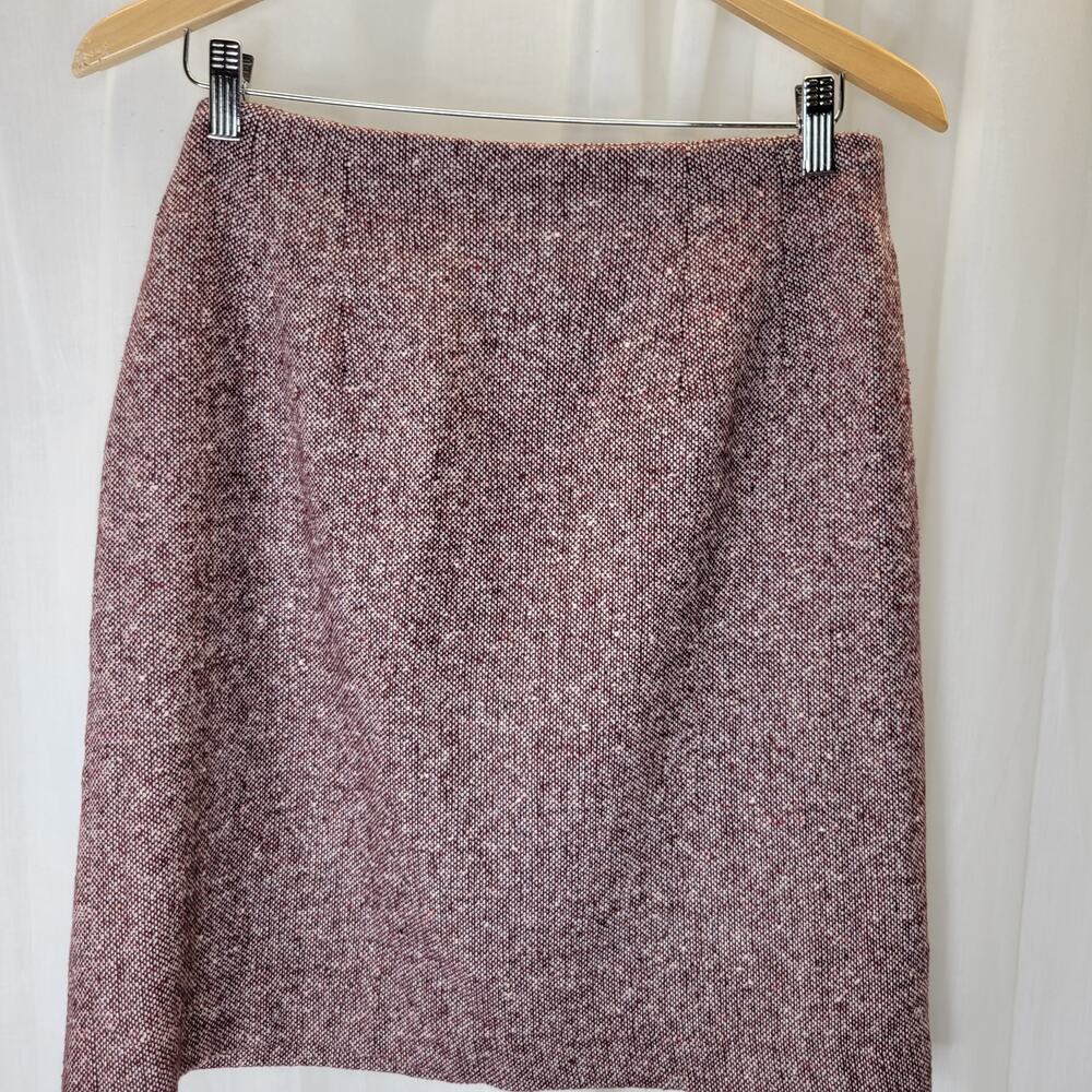 J. G. Hook Purple Cream Tweed Lined Pencil Skirt 90s, 10P